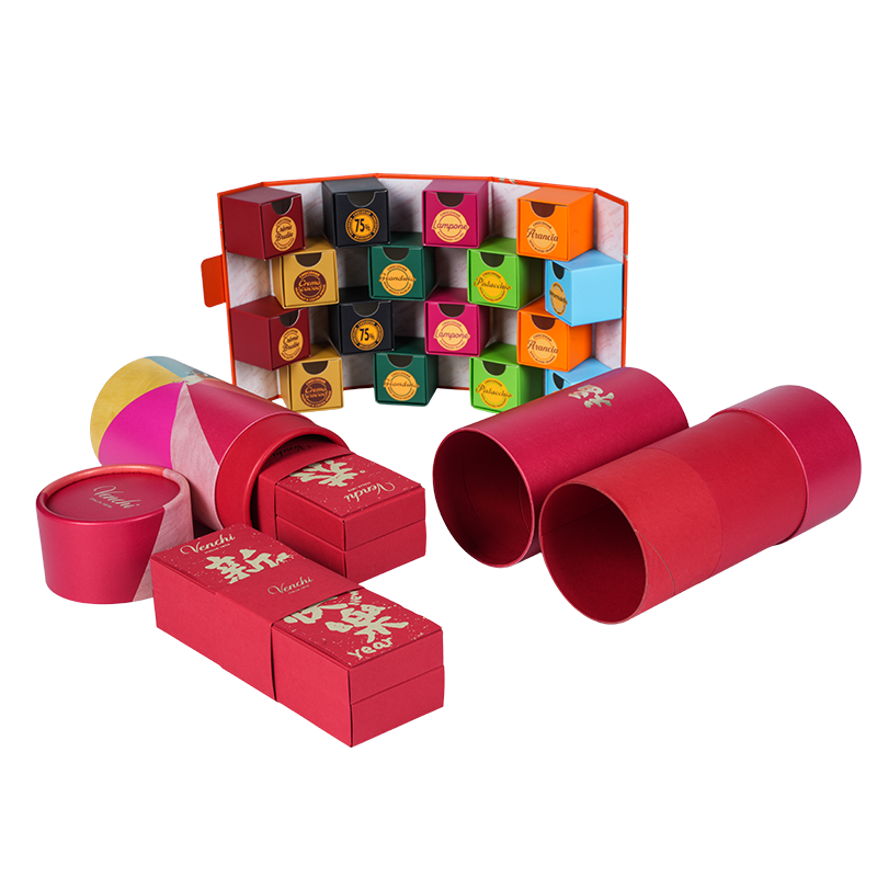 Matibay na lift-off na takip (langit-at-lupa) na bilog na kahon ng tsokolate