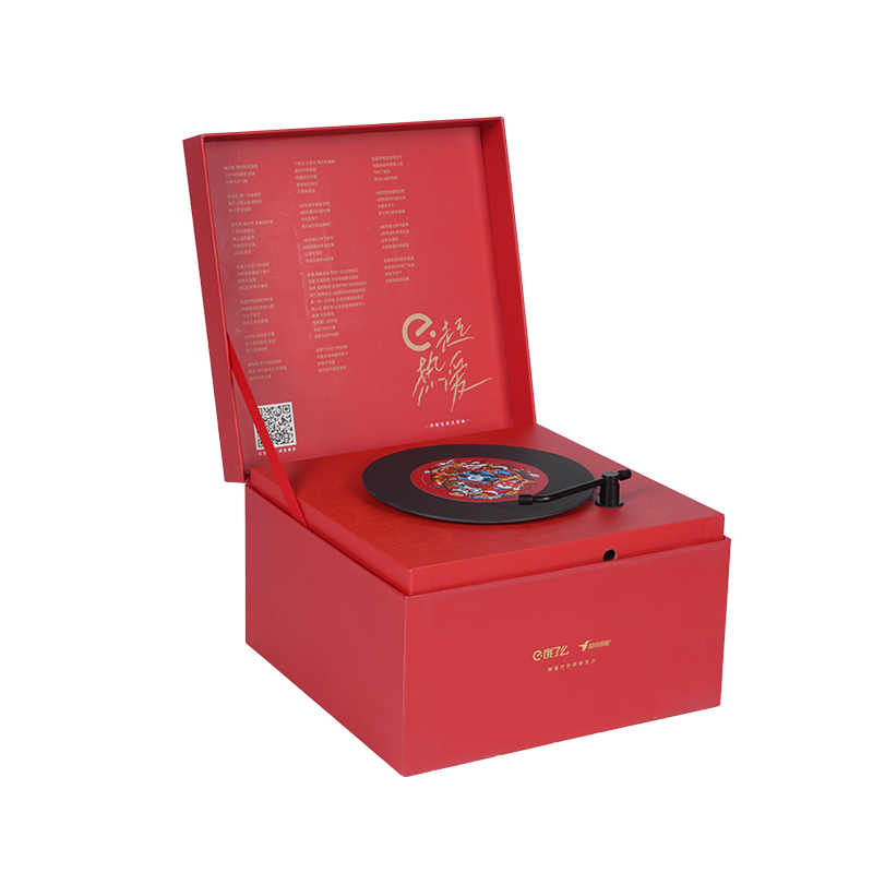 May temang holiday na hard book na umiikot na music box