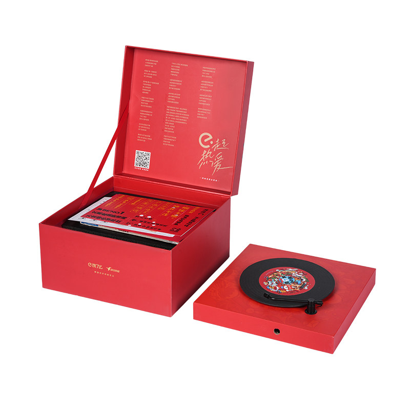 May temang holiday na hard book na umiikot na music box