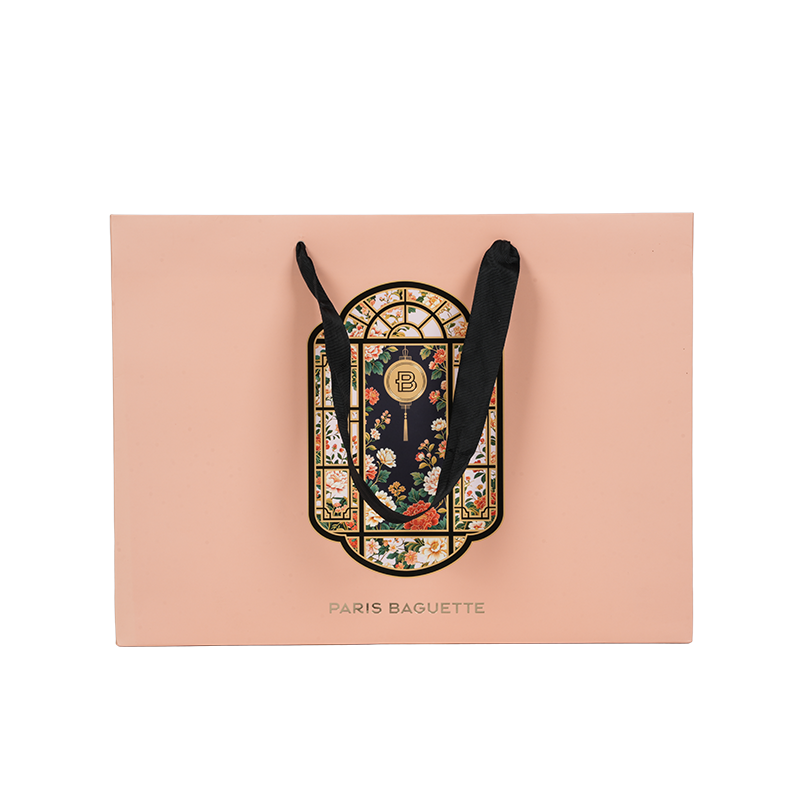 Water-resistant handle kraft/puting cardboard cake carry bag