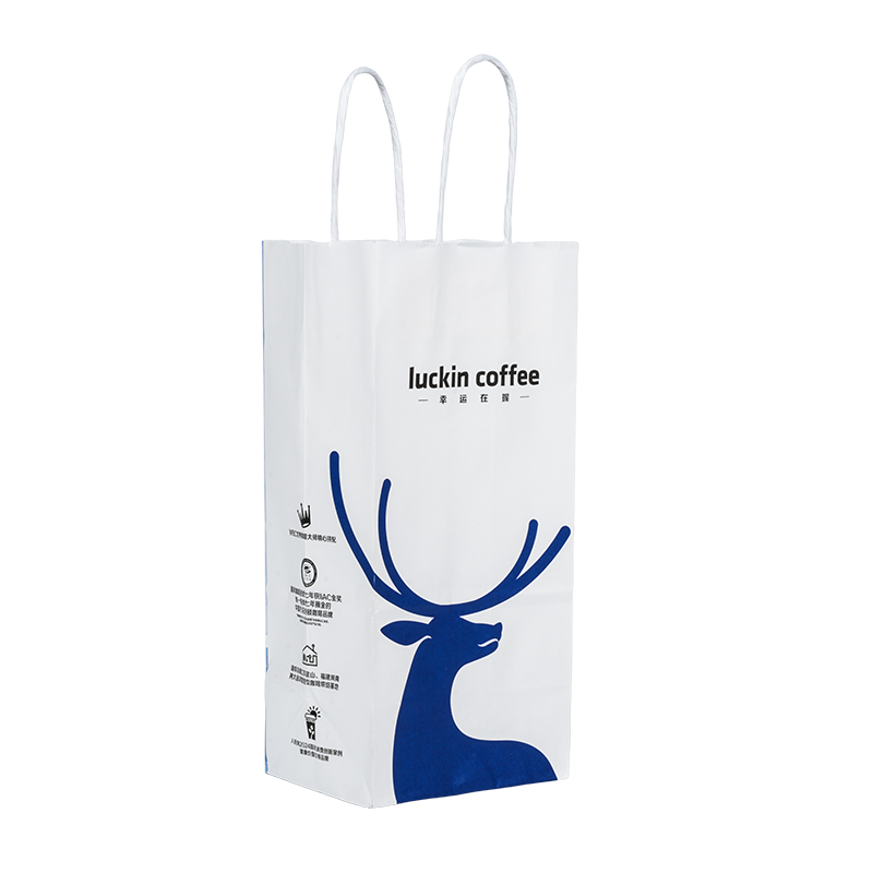 Medium-soft hand-carry kraft paper takeaway bag