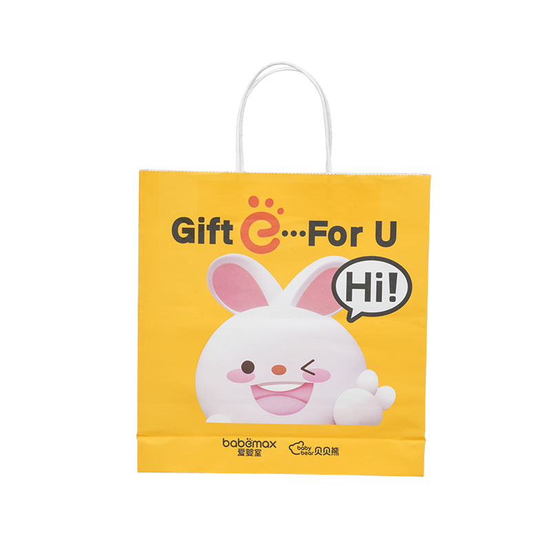 Packaging ng damit pahalang na hawak-kamay na makapal na puting karton na bag