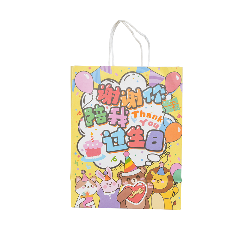 Mga vertical kraft paper tote bag na may temang holiday