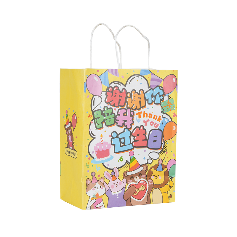 Mga vertical kraft paper tote bag na may temang holiday