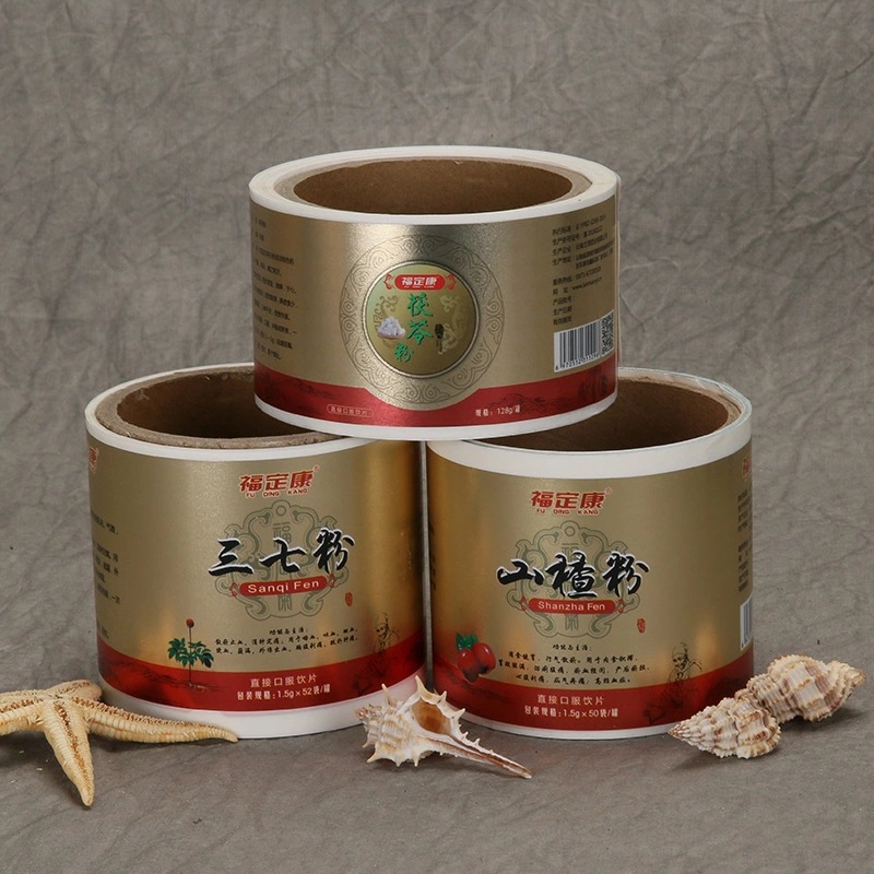 Mga self-adhesive na label para sa mga pandagdag sa kalusugan