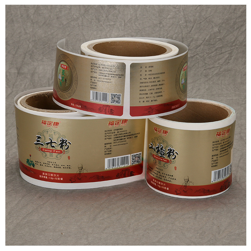 Mga self-adhesive na label para sa mga pandagdag sa kalusugan